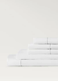 500-thread cotton percale fitted sheet for 135cm bed