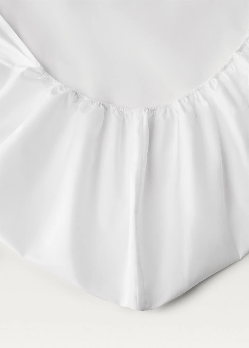 500-thread cotton percale fitted sheet for 135cm bed