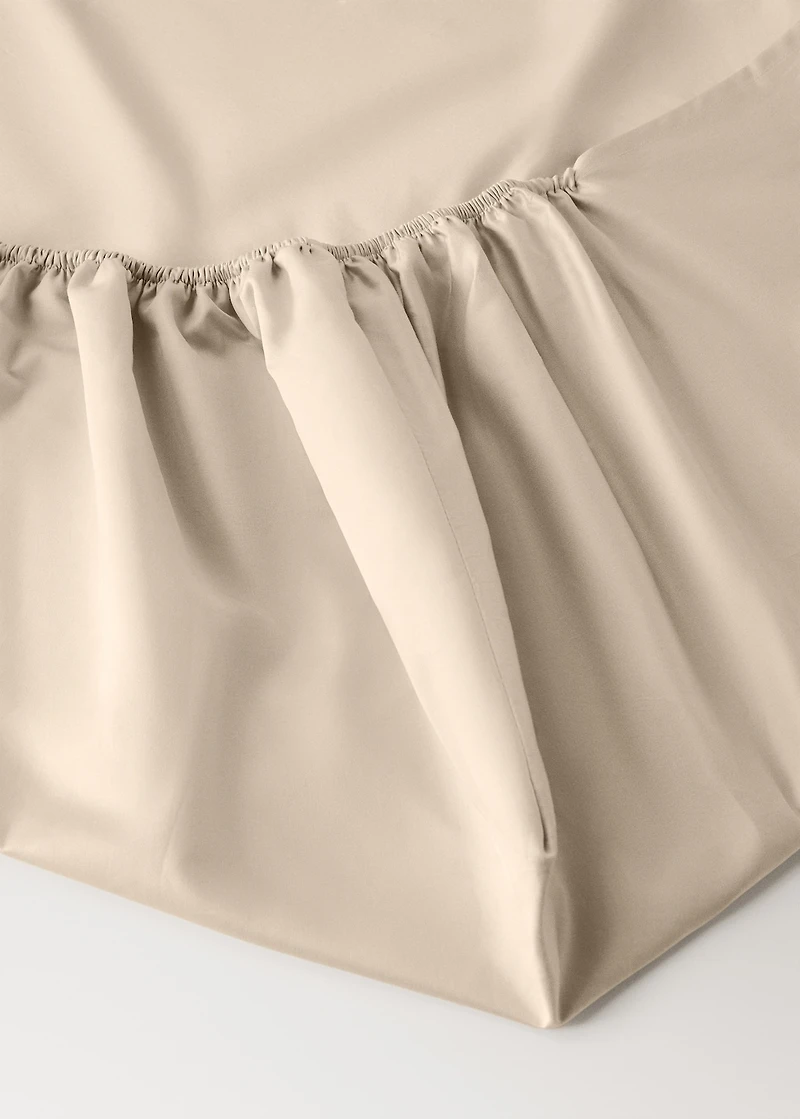 600-thread washed cotton fitted sheet for 53.15/55.12 bed