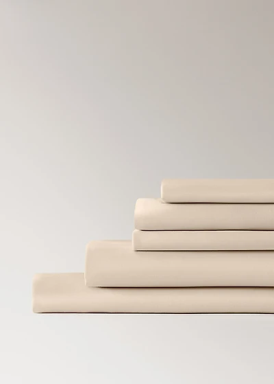 600-thread count sateen cotton fitted sheet for 180/160 cm bed