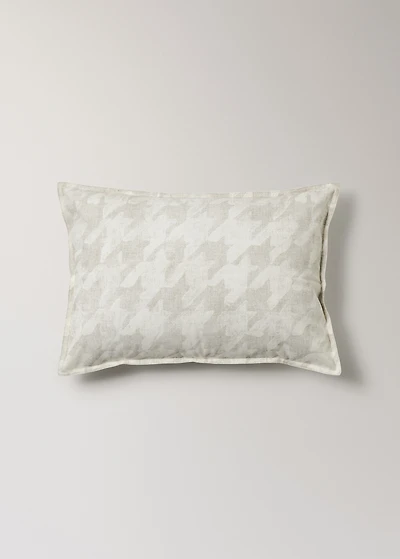 Houndstooth-print cushion cover