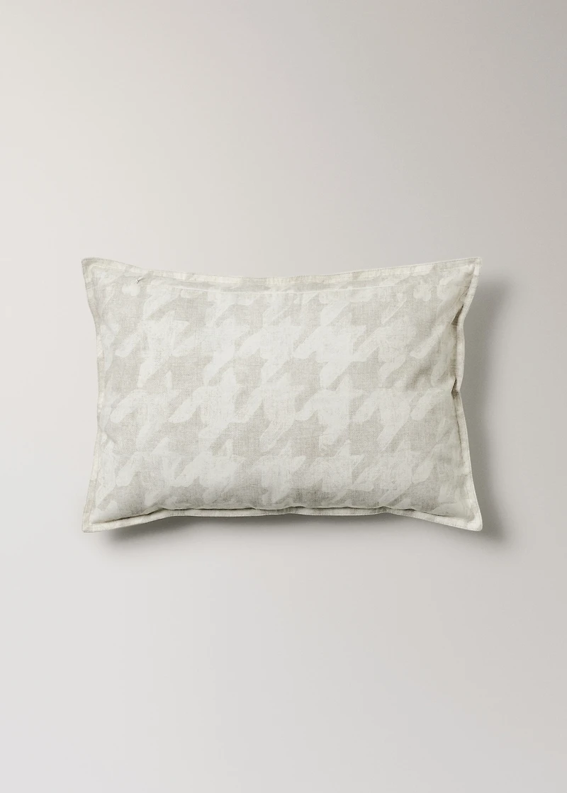 Houndstooth-print cushion cover
