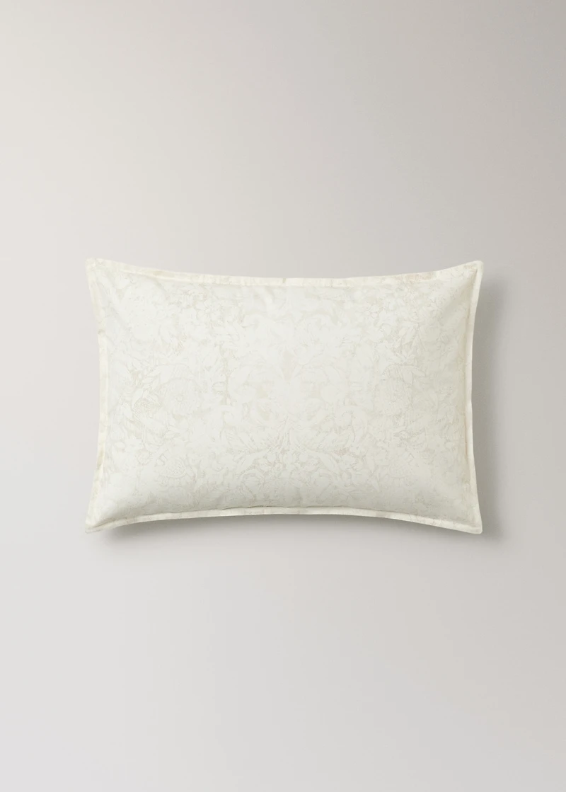 Cotton canvas floral-print cushion cover 40x60 cm