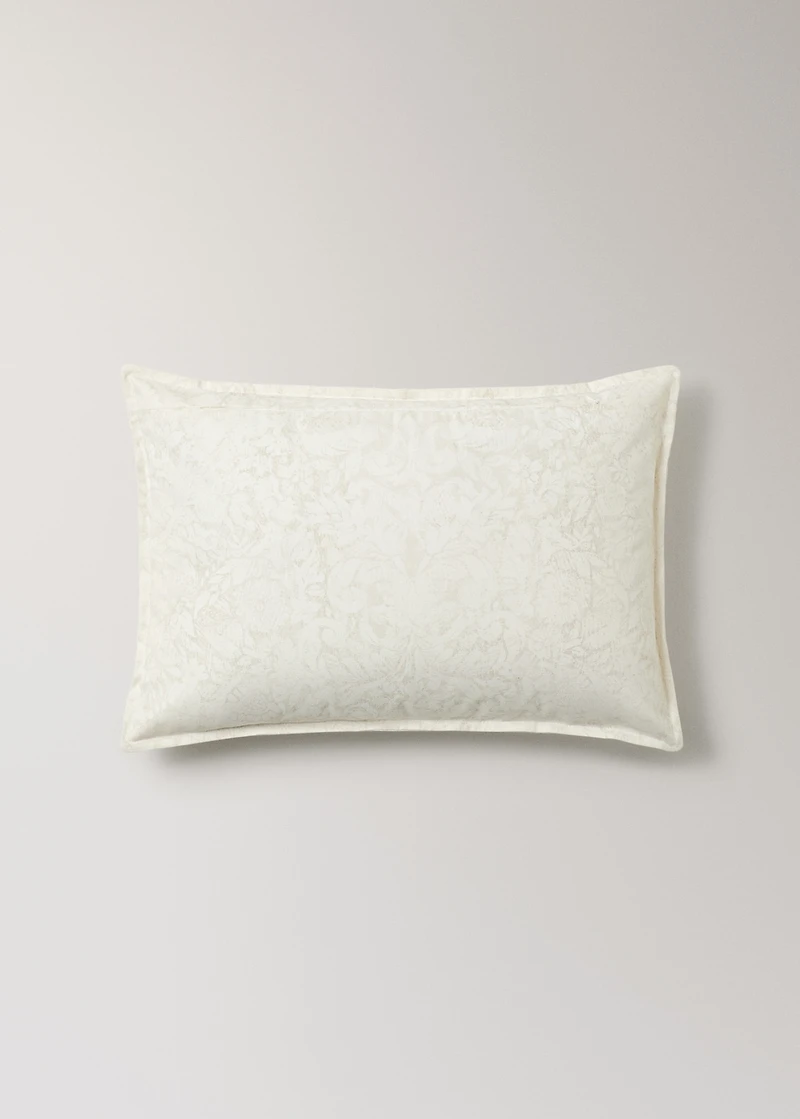 Cotton canvas floral-print cushion cover 40x60 cm