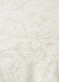 Cotton canvas floral-print cushion cover 40x60 cm