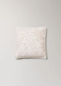 Floral-print cotton cushion cover 45x45cm