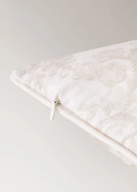 Floral-print cotton cushion cover 45x45cm