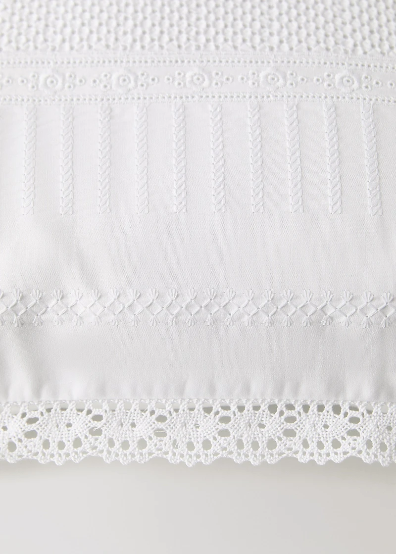 Children's embroidered cotton cushion cover 30x40 cm