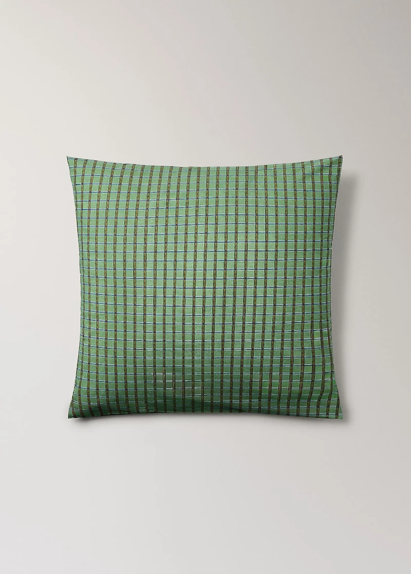 Percale cotton pillowcase with checked print 60x60 cm