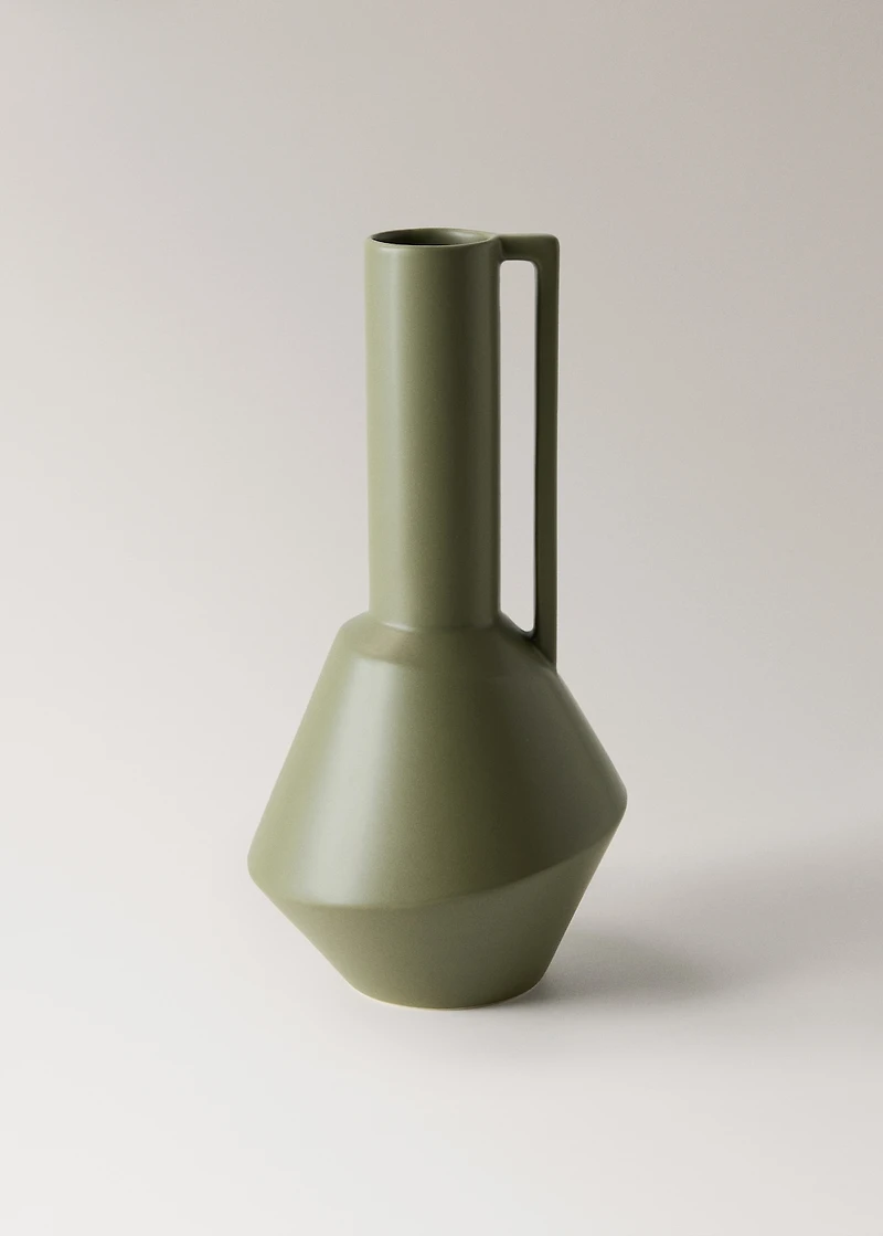 Earthenware vase with handle