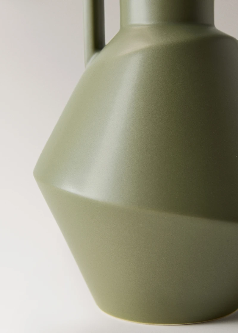 Earthenware vase with handle