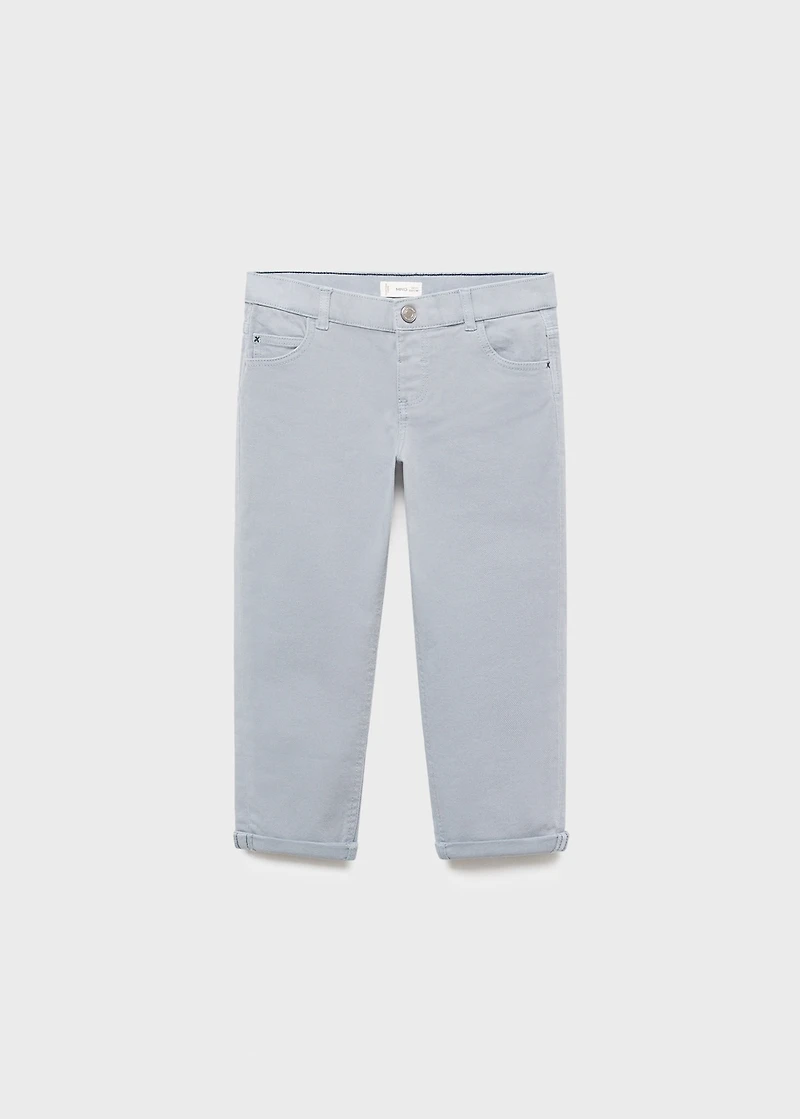 Turned-up straight jeans