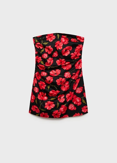 Strapless floral dress