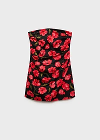 Strapless floral dress