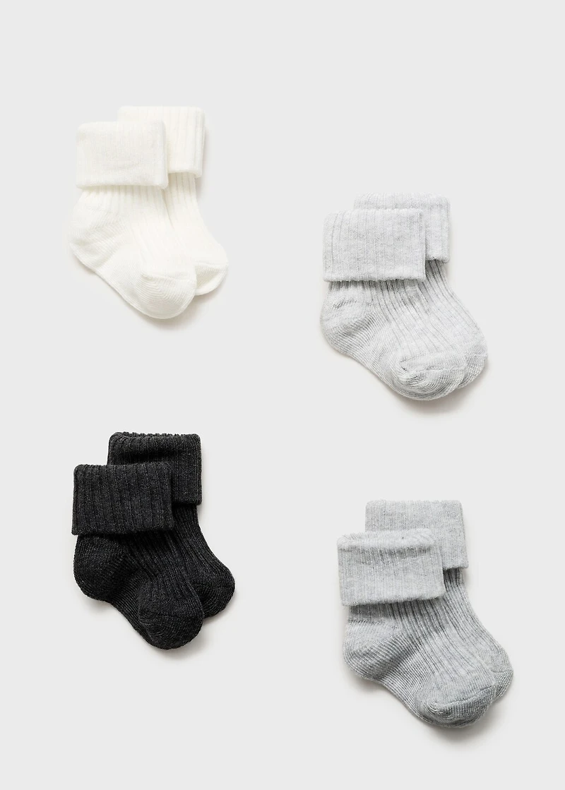 4 pack ribbed socks