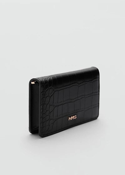 Small wallet with croc effect