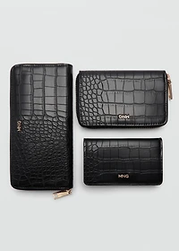Small wallet with croc effect