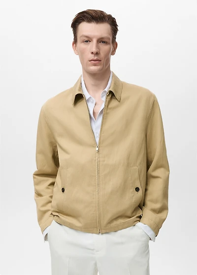 Zipper linen jacket