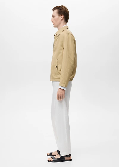 Zipper linen jacket