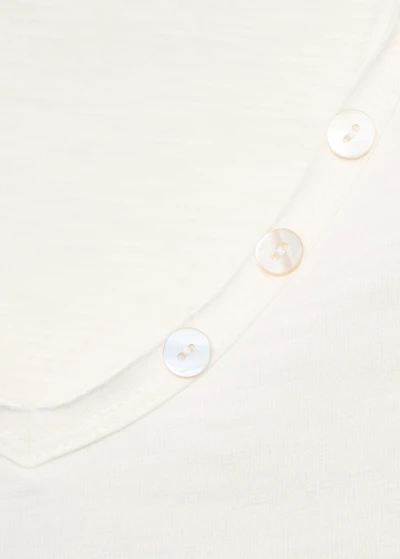 T-shirt with mother-of-pearl button detail