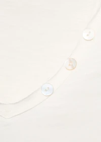 T-shirt with mother-of-pearl button detail