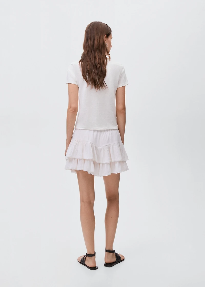 T-shirt with mother-of-pearl button detail