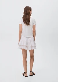 T-shirt with mother-of-pearl button detail