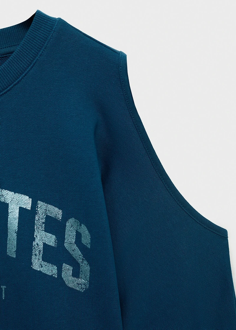 Printed sweatshirt with cut-out