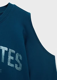 Printed sweatshirt with cut-out