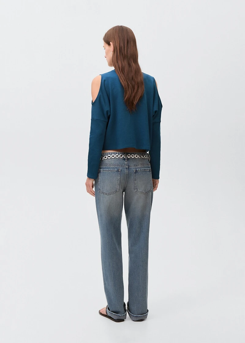 Printed sweatshirt with cut-out