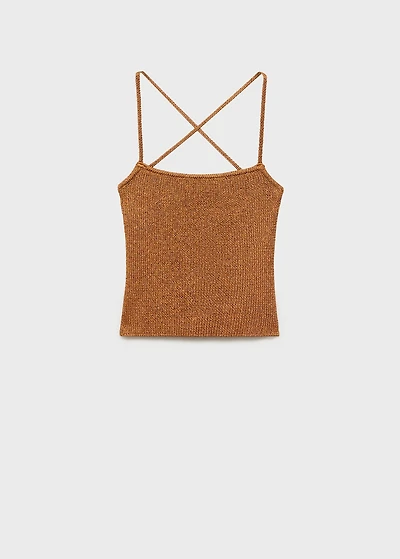 Lurex knitted top with crossed back