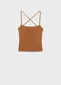 Lurex knitted top with crossed back