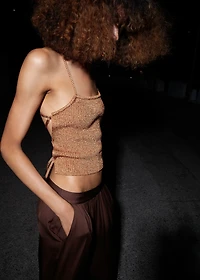 Lurex knitted top with crossed back