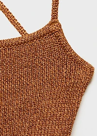 Lurex knitted top with crossed back