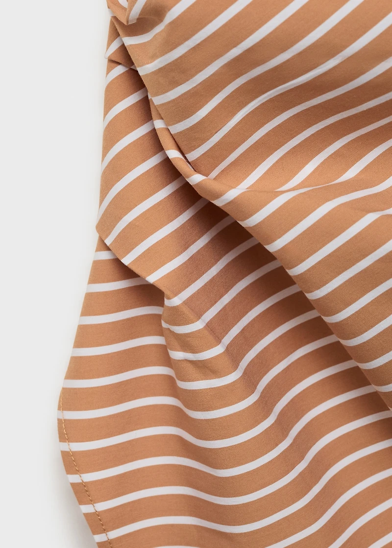 Asymmetrical striped cotton top