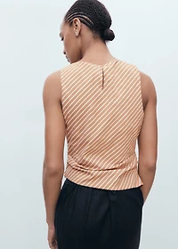 Asymmetrical striped cotton top