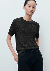 Short-sleeved lurex sweater