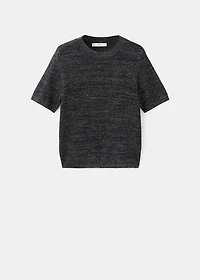 Short-sleeved lurex sweater