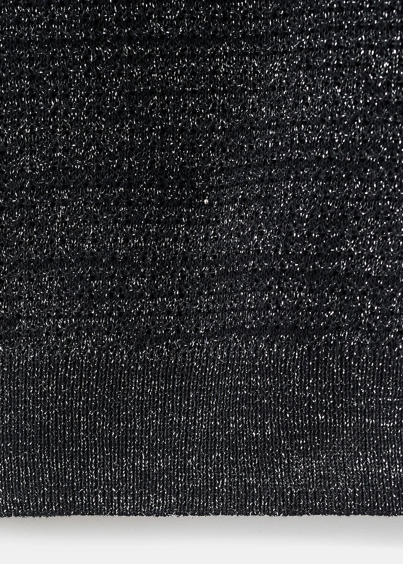 Short-sleeved lurex sweater