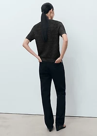 Short-sleeved lurex sweater