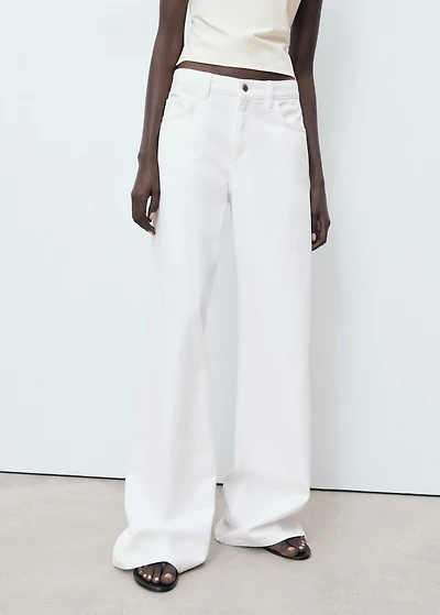 Low-rise wide-leg jeans
