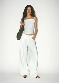 Low-rise wide-leg jeans