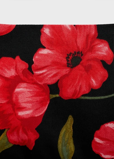 Floral-print flared skirt