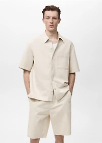 Linen-cotton blend shirt