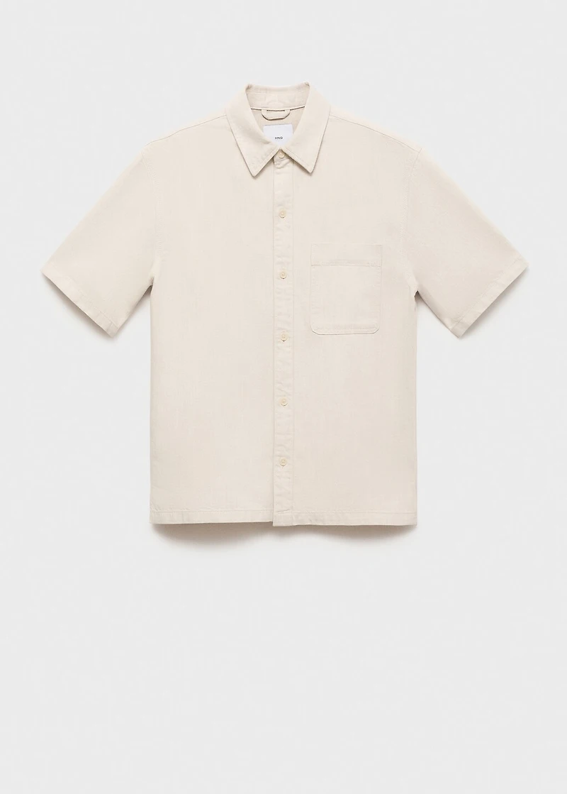 Linen-cotton blend shirt