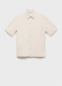 Linen-cotton blend shirt