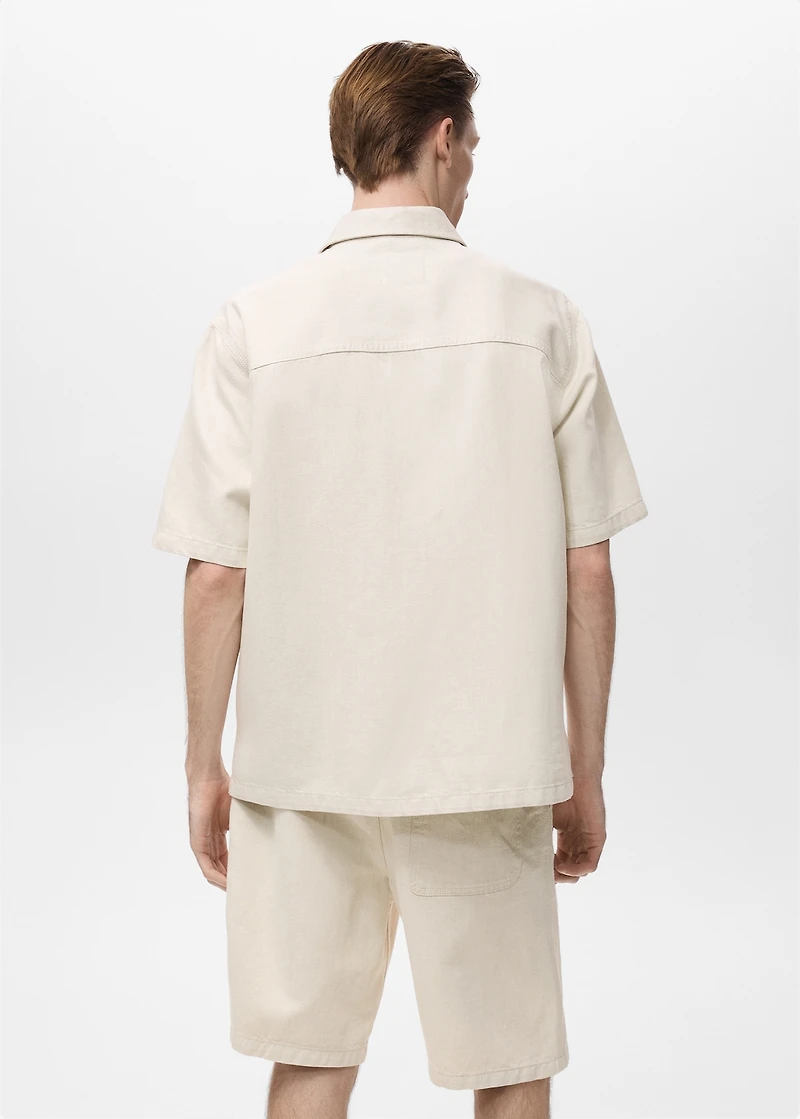 Linen-cotton blend shirt