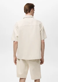 Linen-cotton blend shirt