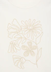 Floral-embroidered cotton t-shirt