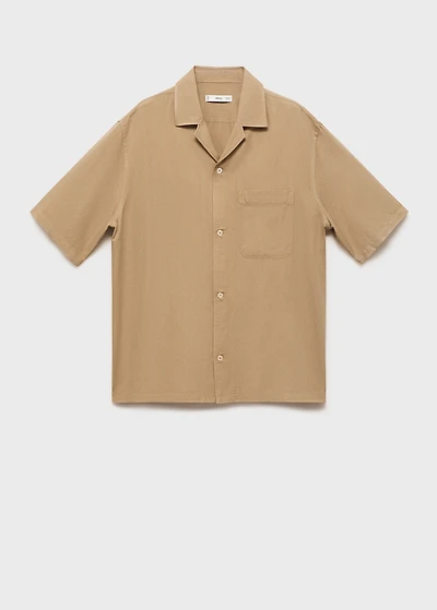 Regular-fit linen blend shirt